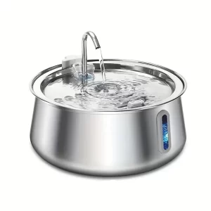 Automatic pet water fountain – 4L stainless steel hydration station for cats and dogs with multi-layer filtration.
