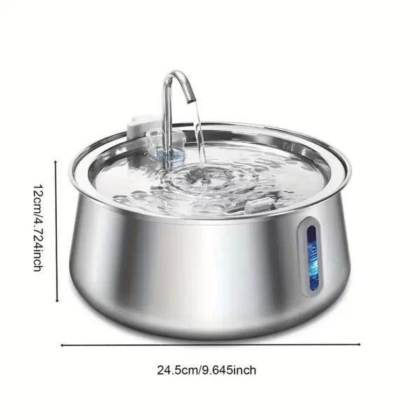 Automatic pet water fountain – 4L stainless steel hydration station for cats and dogs with multi-layer filtration.
