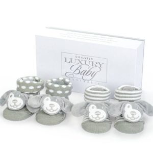 Luxury Baby - Puppy Baby Socks with non-slip sole - Grey