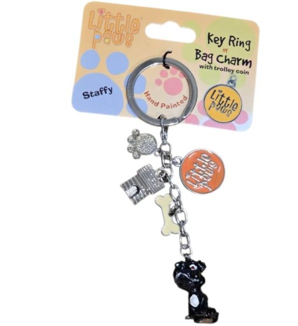 Little Paws - Staffy Key Ring