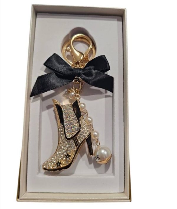 Luxury Charm Key Ring – Boot Black - Image 2